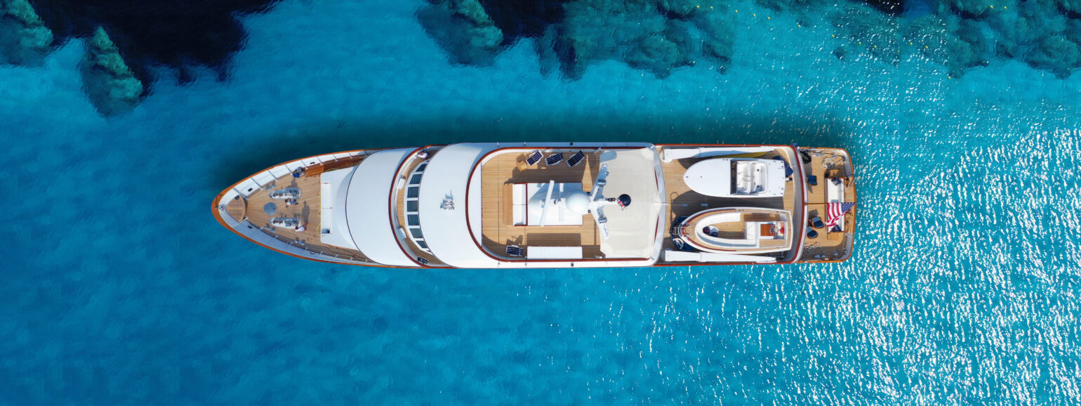 Superyacht seen from above